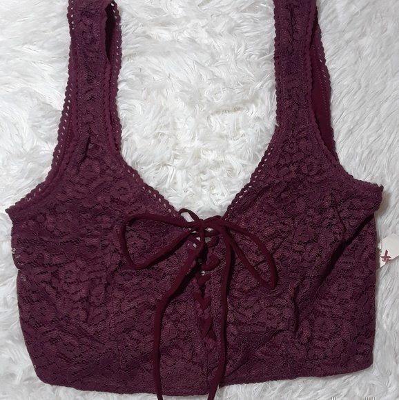 Free People Lace Tie Front Bralette - Picture 1 of 6